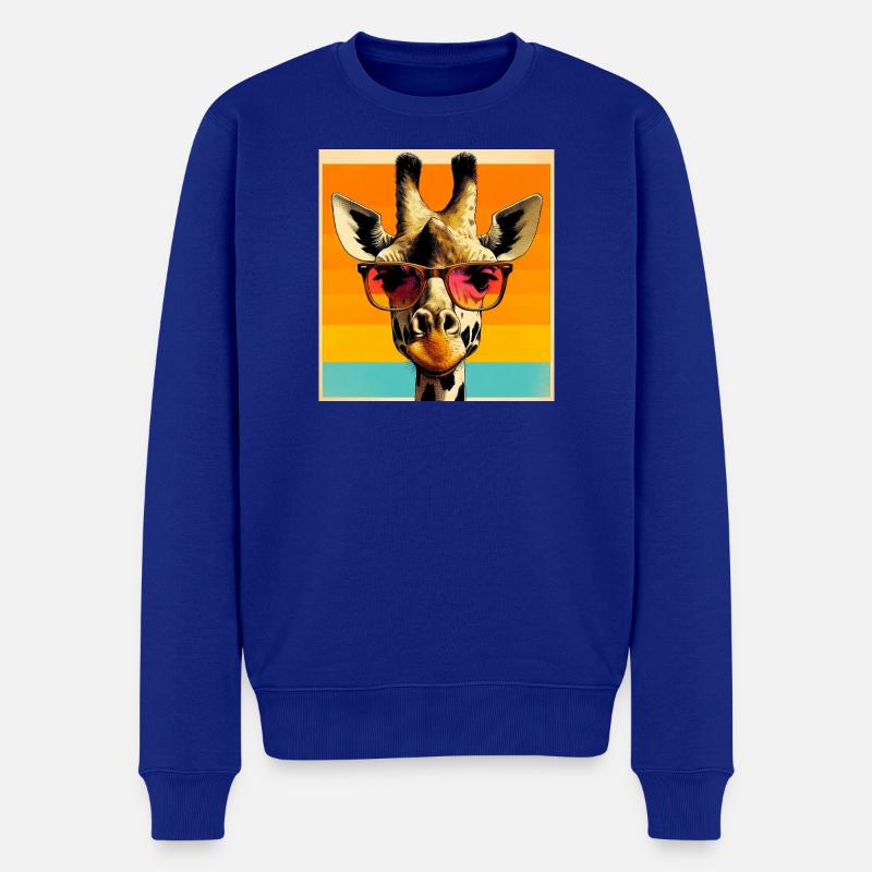 Giraffe - Männer Premium Bio Pullover - Royalblau