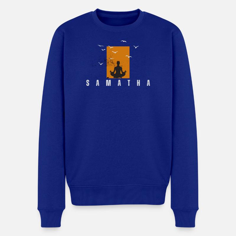 Méditation Smatha - Pull Premium bio Homme - bleu roi