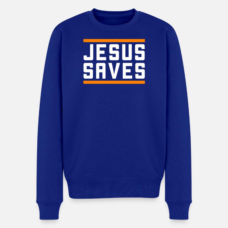 Jésus sauve d’une manière chrétienne - Pull Premium bio Homme - bleu roi