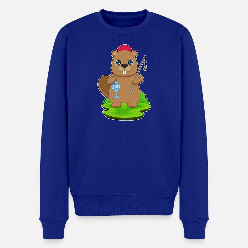 Pêche au castor - Pull Premium bio Homme - bleu roi