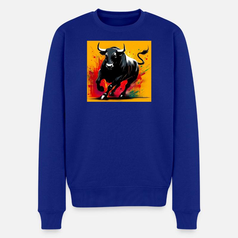 taureau - Pull Premium bio Homme - bleu roi