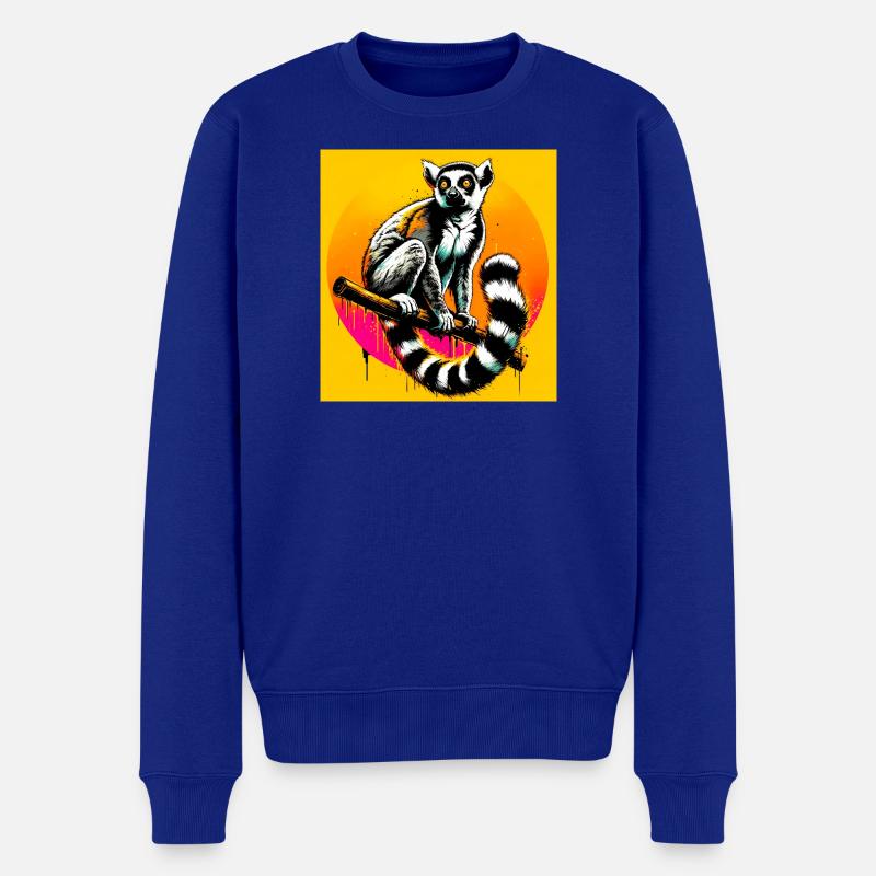 Lemur - Männer Premium Bio Pullover - Royalblau