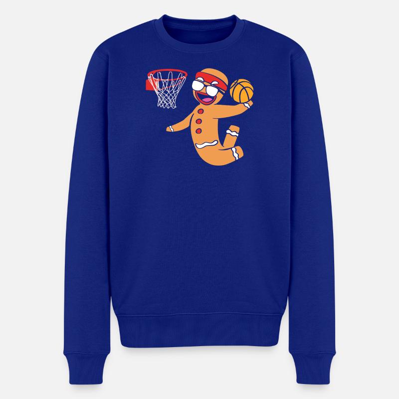 Lebkuchenmann Weihnachten Basketball Lebkuchen - Männer Premium Bio Pullover - Royalblau