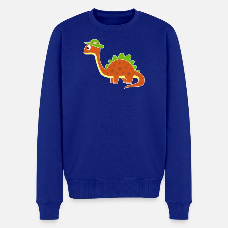 Lustiger Dino mit Punkten - Männer Premium Bio Pullover - Royalblau