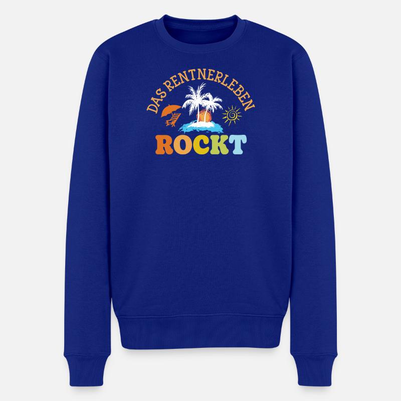Das Rentnerleben rockt Geschenk Rente Pension - Männer Premium Bio Pullover - Royalblau