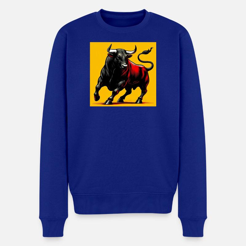 Stier - Männer Premium Bio Pullover - Royalblau