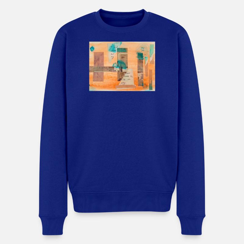 Collage - Männer Premium Bio Pullover - Royalblau