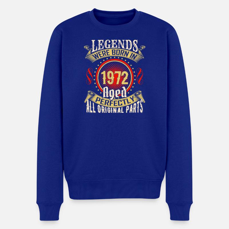 Légendes nées en 1972 - Pull Premium bio Homme - bleu roi