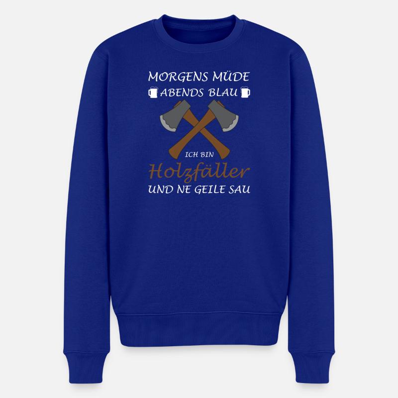 Waldarbeiter Holzfäller Forstwirt Bäume fällen - Männer Premium Bio Pullover - Royalblau