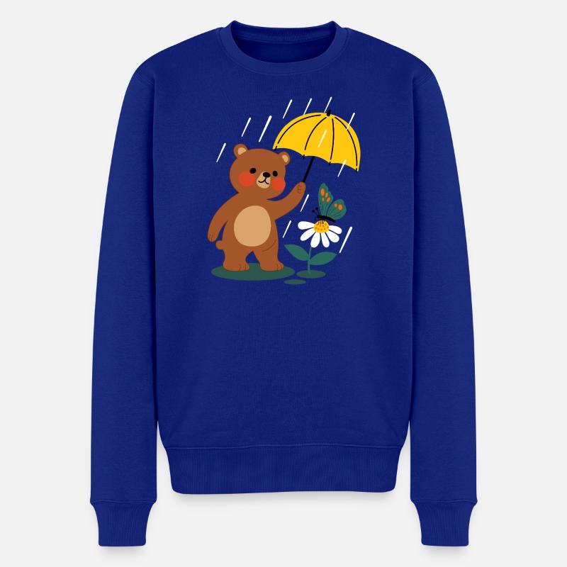Ours avec parapluie - Pull Premium bio Homme - bleu roi