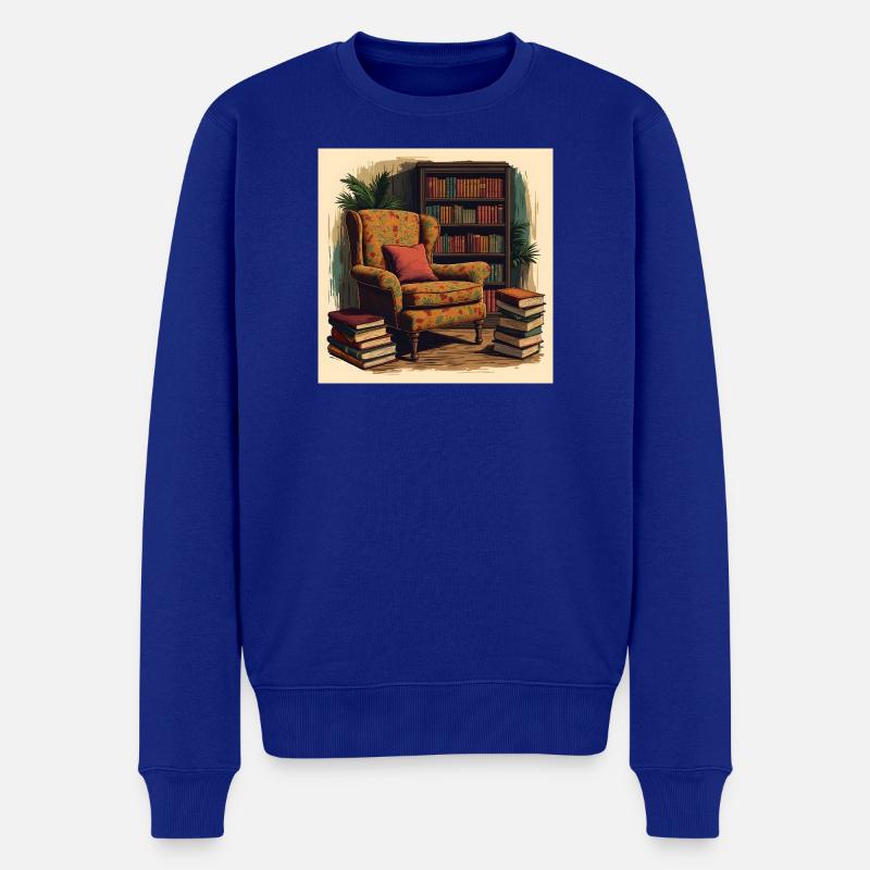 Chaise de lecture confortable - Pull Premium bio Homme - bleu roi
