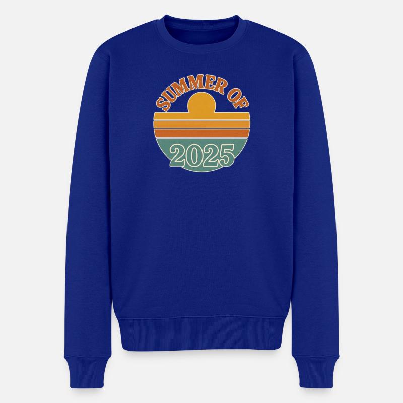 Sommer 2025 Retro Design - Männer Premium Bio Pullover - Royalblau