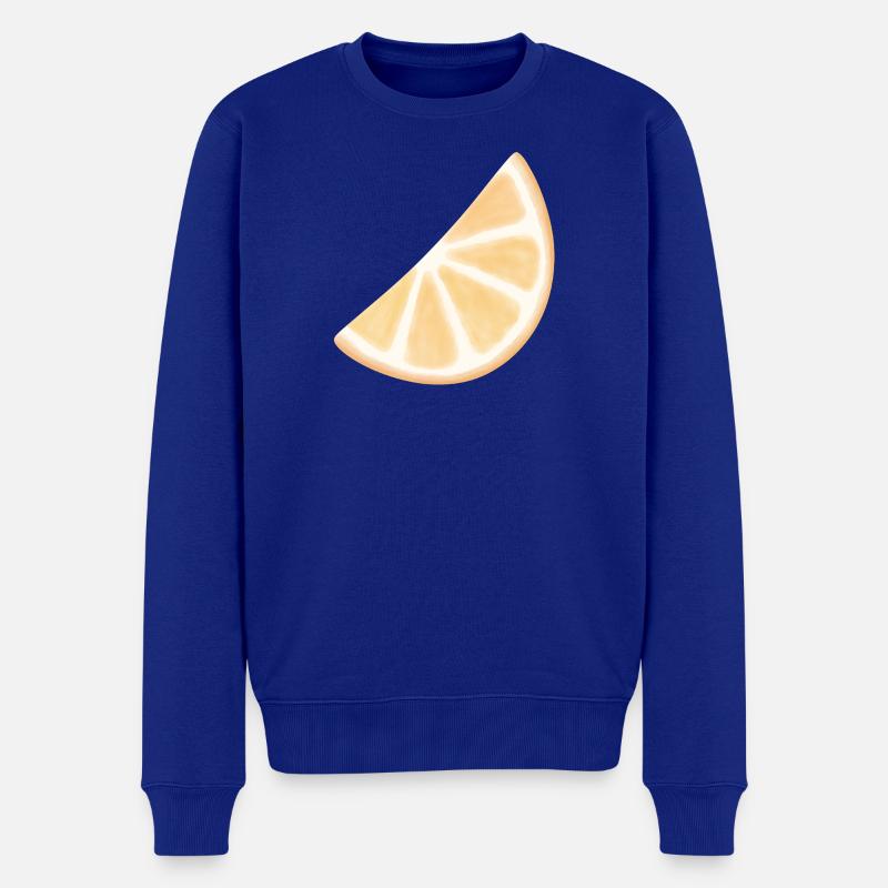 Orange Slice Aquarell Glühen - Männer Premium Bio Pullover - Royalblau