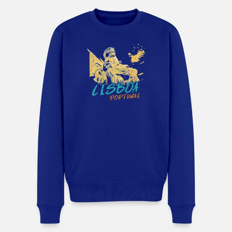 Arche Rua Augusta Lisbonne illustration - Pull Premium bio Homme - bleu roi