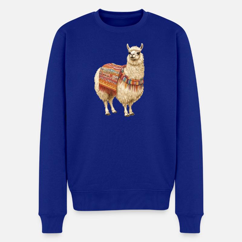 Lama - Männer Premium Bio Pullover - Royalblau