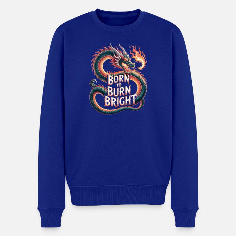 Dragon – Né pour brûler - Pull Premium bio Homme - bleu roi