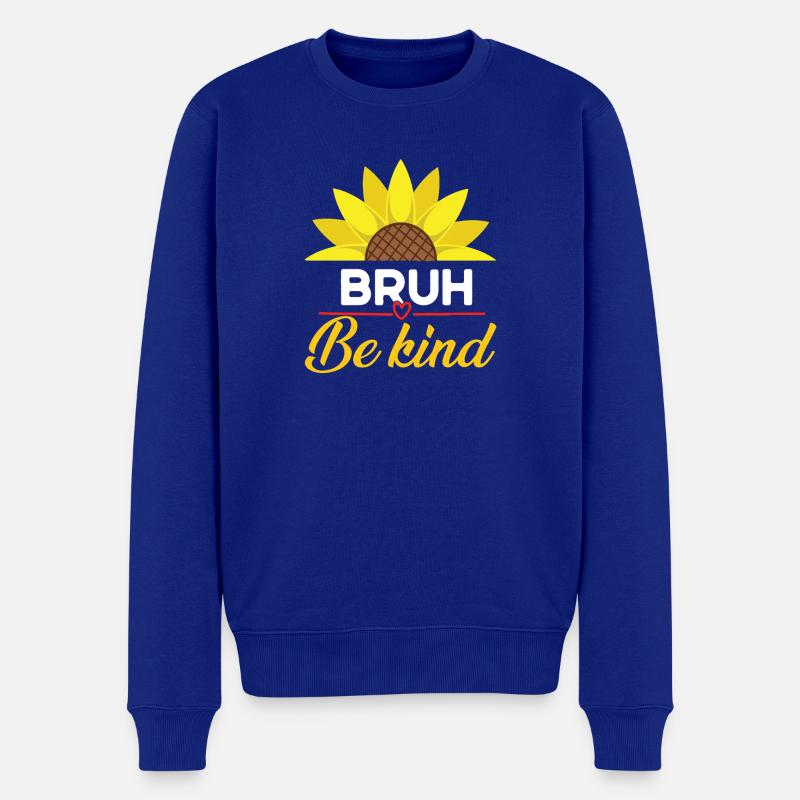 Be Kind Brew Tournesol - Pull Premium bio Homme - bleu roi