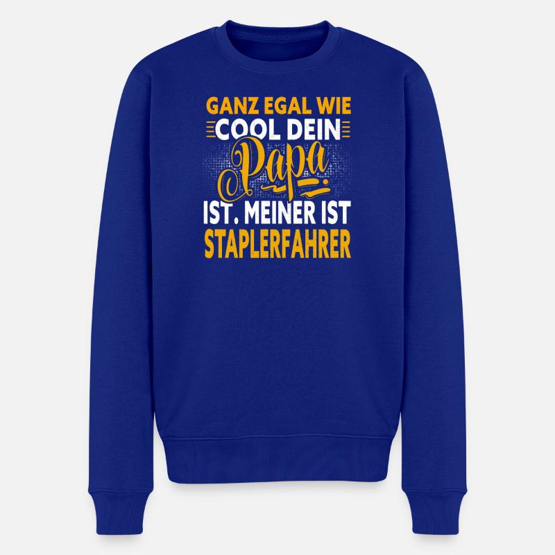Staplerfahrer Papa - Männer Premium Bio Pullover - Royalblau