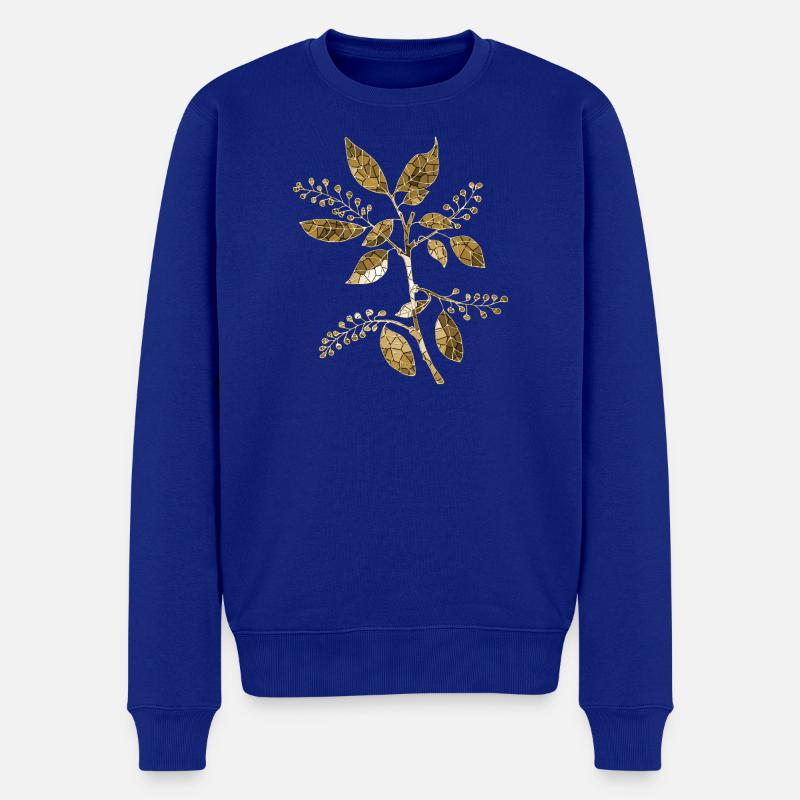 Blumen - Männer Premium Bio Pullover - Royalblau