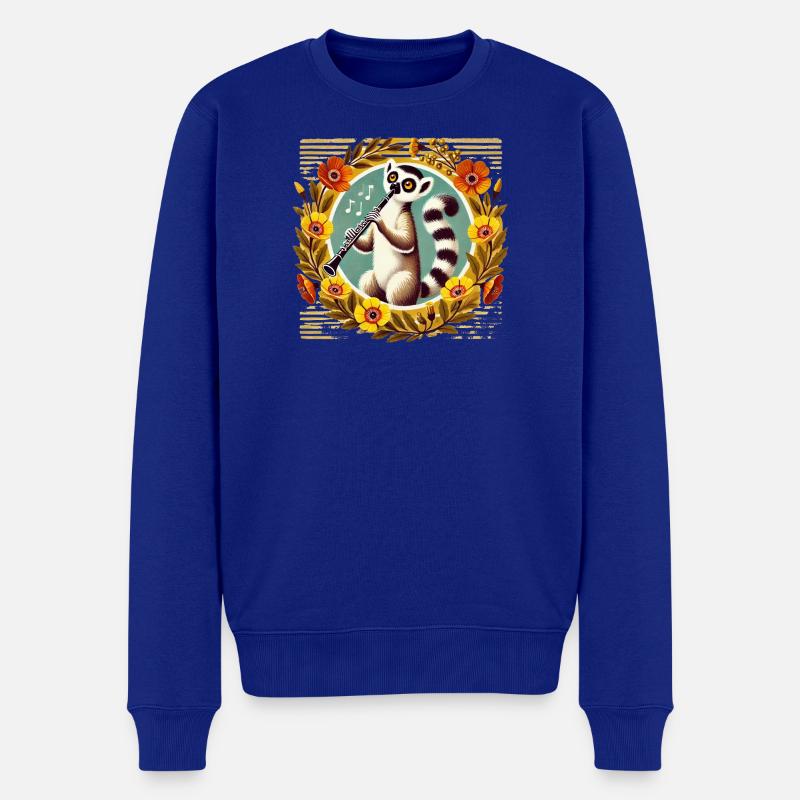 Sérénade pour clarinette lémurien - Pull Premium bio Homme - bleu roi