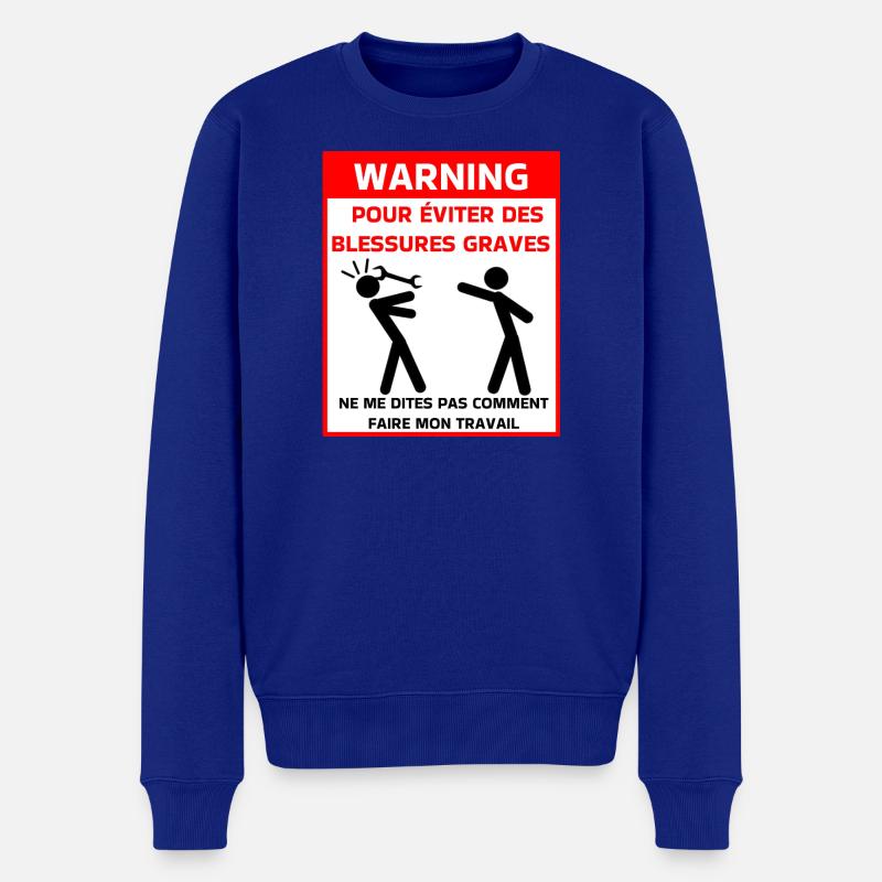 Sicherheitshinweis t - Männer Premium Bio Pullover - Royalblau