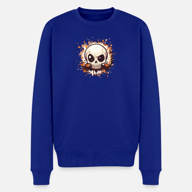Éclaboussure de crâne de citrouille - Pull Premium bio Homme - bleu roi