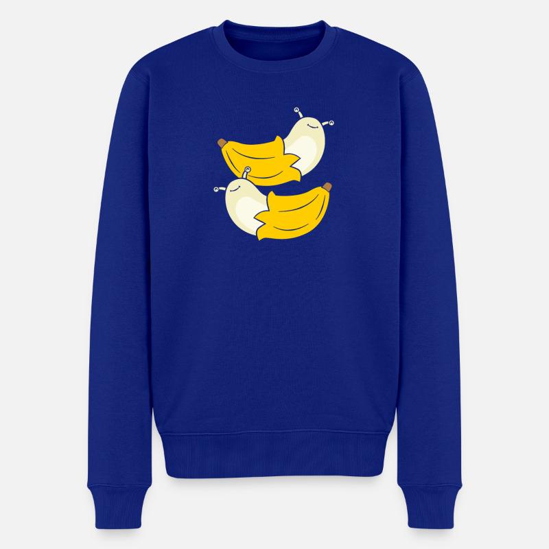 Schnecke Banane - Männer Premium Bio Pullover - Royalblau