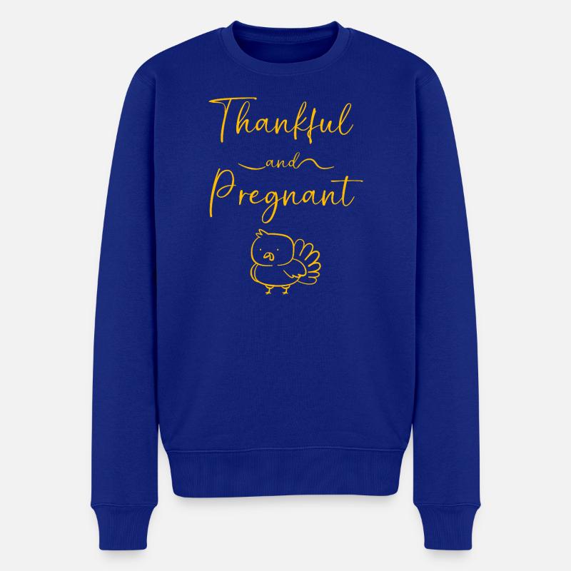 Thanksgiving Gender Reveal Werdende Mutter - Männer Premium Bio Pullover - Royalblau