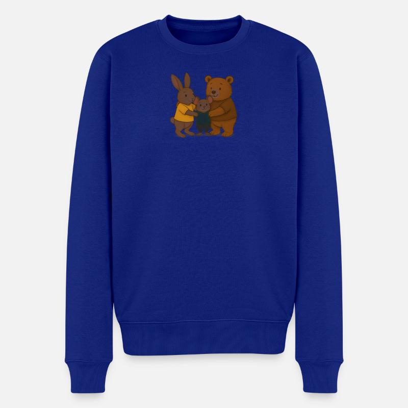Hase_Maus_Baer_2 - Männer Premium Bio Pullover - Royalblau