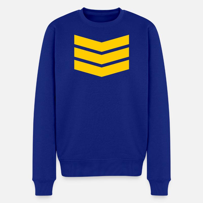 Chevron Stack Motif Gras - Pull Premium bio Homme - bleu roi