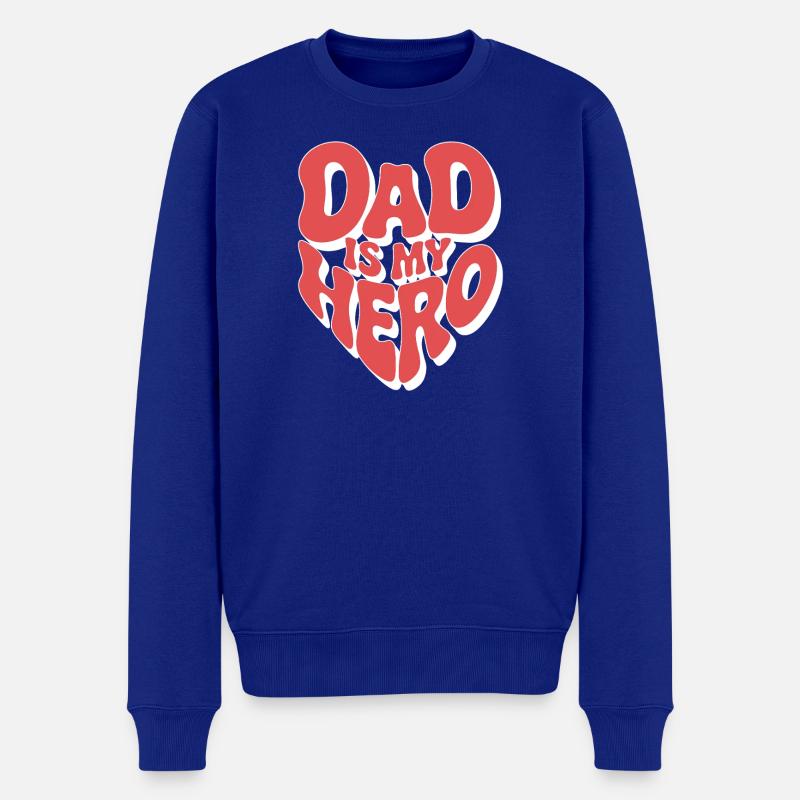 Mon père est mon héros - Pull Premium bio Homme - bleu roi