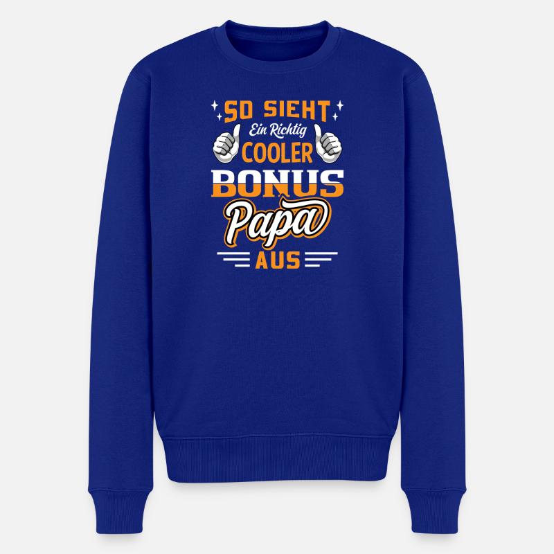 So sieht ein cooler Bonus Papa aus / Stiefvater - Männer Premium Bio Pullover - Royalblau