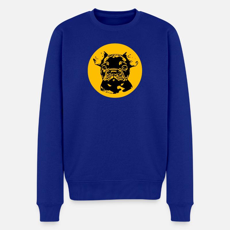 Bouledogue - Pull Premium bio Homme - bleu roi