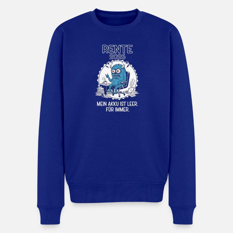 Rente 2026 Akkuleer Monster - Männer Premium Bio Pullover - Royalblau