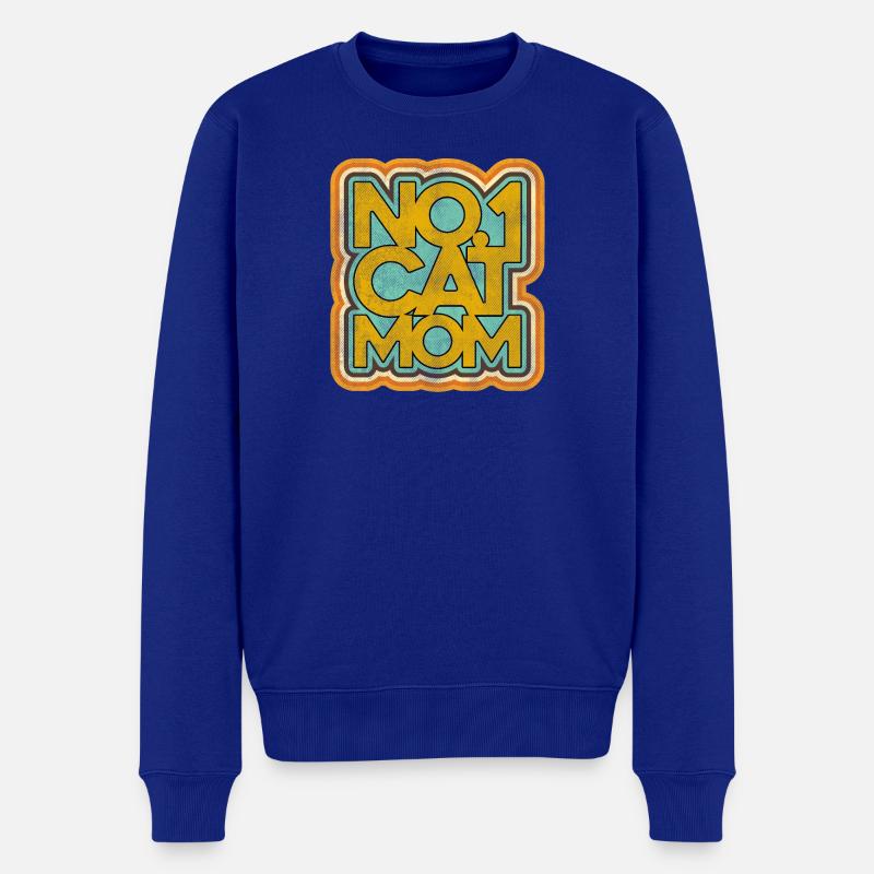 Katze Mama Nummer Eins Retro Abzeichen - Männer Premium Bio Pullover - Royalblau