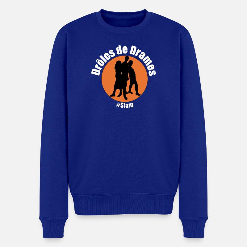 Lustige Slam-Dramen - Männer Premium Bio Pullover - Royalblau