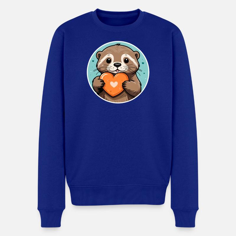 Favorite Pebble Otter - Männer Premium Bio Pullover - Royalblau
