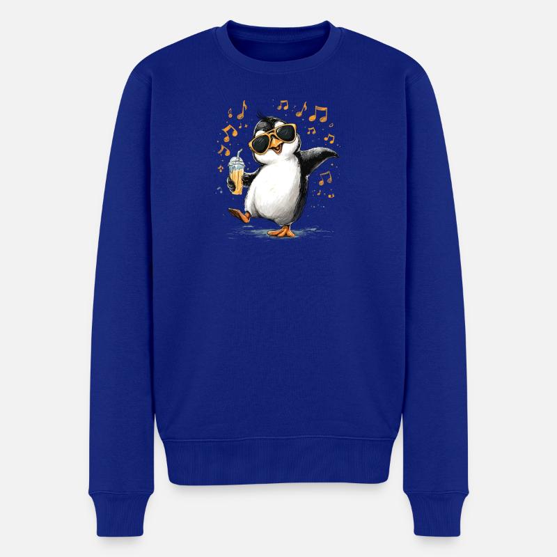Sommer-Pinguin mit Sonnenbrille - Männer Premium Bio Pullover - Royalblau