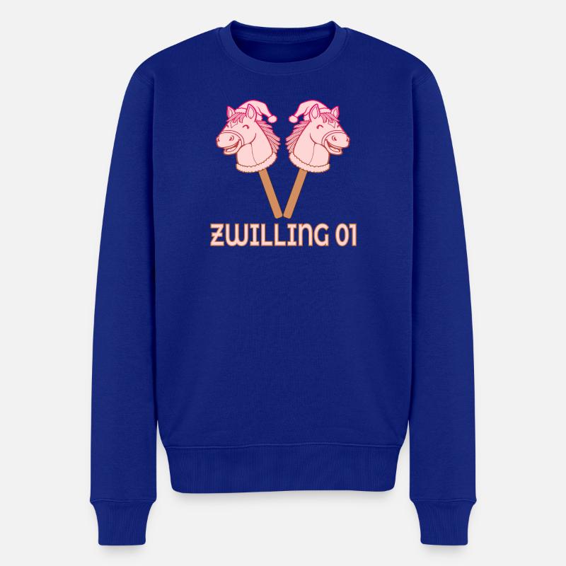 Weihnachten Zwillinge Steckenpferde 01 - Männer Premium Bio Pullover - Royalblau