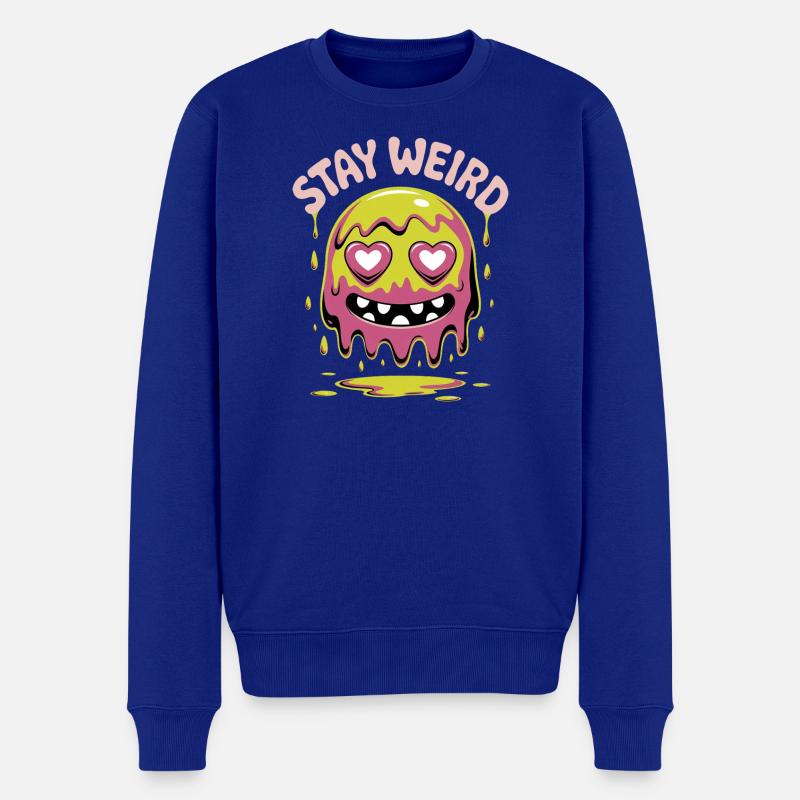 Bleib seltsames Schleimmonster - Männer Premium Bio Pullover - Royalblau