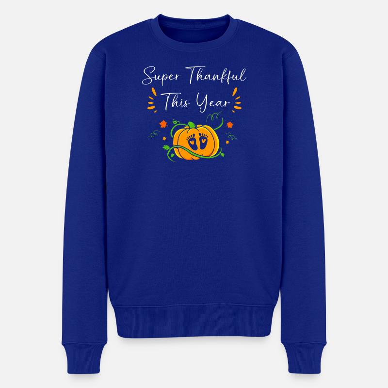 Thanksgiving Gender Reveal Werdende Mutter - Männer Premium Bio Pullover - Royalblau