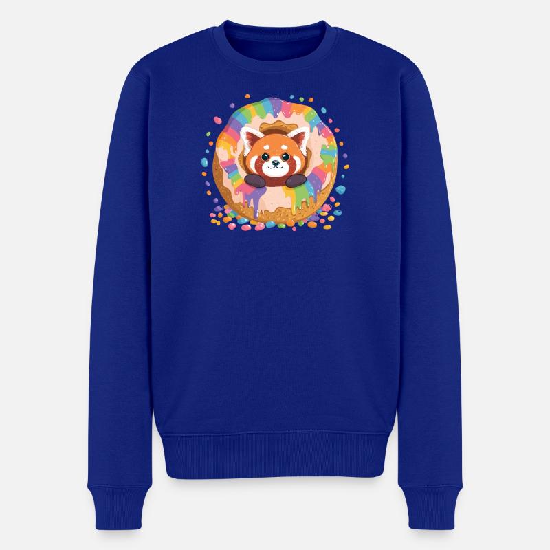 Panda Arc-en-ciel Donut Panda - Pull Premium bio Homme - bleu roi