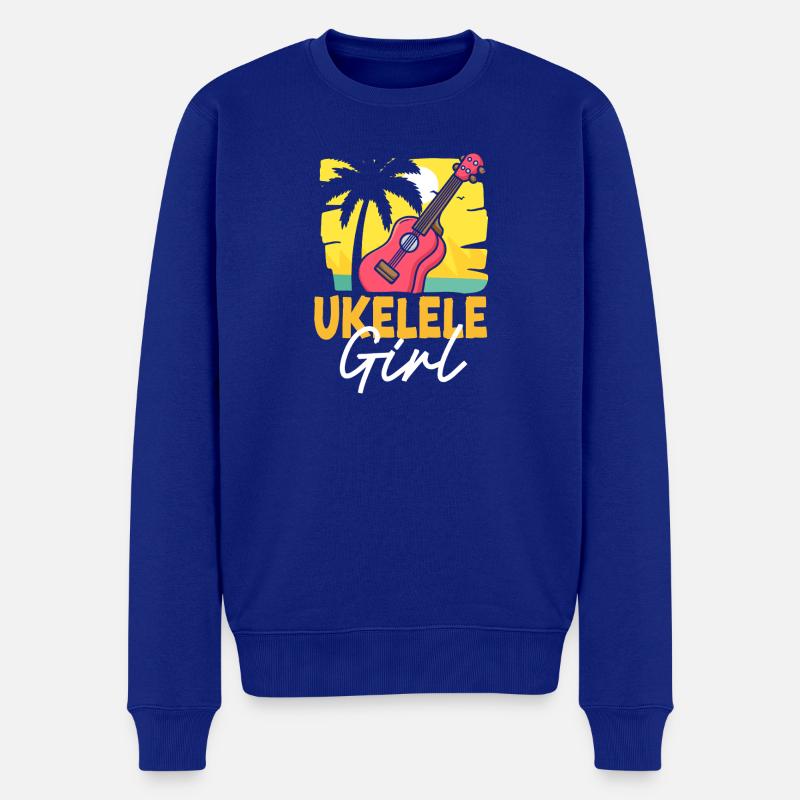 Hawaiian Ukulele Uke Ukulele Girl - Männer Premium Bio Pullover - Royalblau