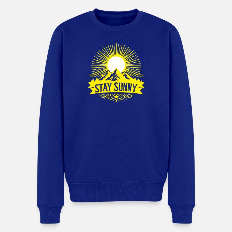 Stay sunny - white Sun - Männer Premium Bio Pullover - Royalblau
