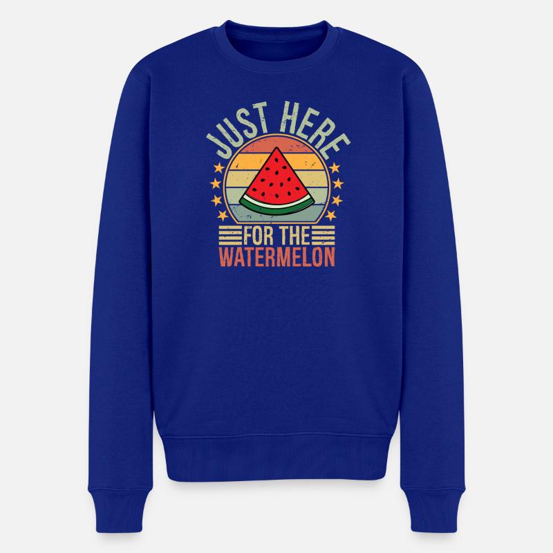 Juste ici pour la pastèque - Pull Premium bio Homme - bleu roi