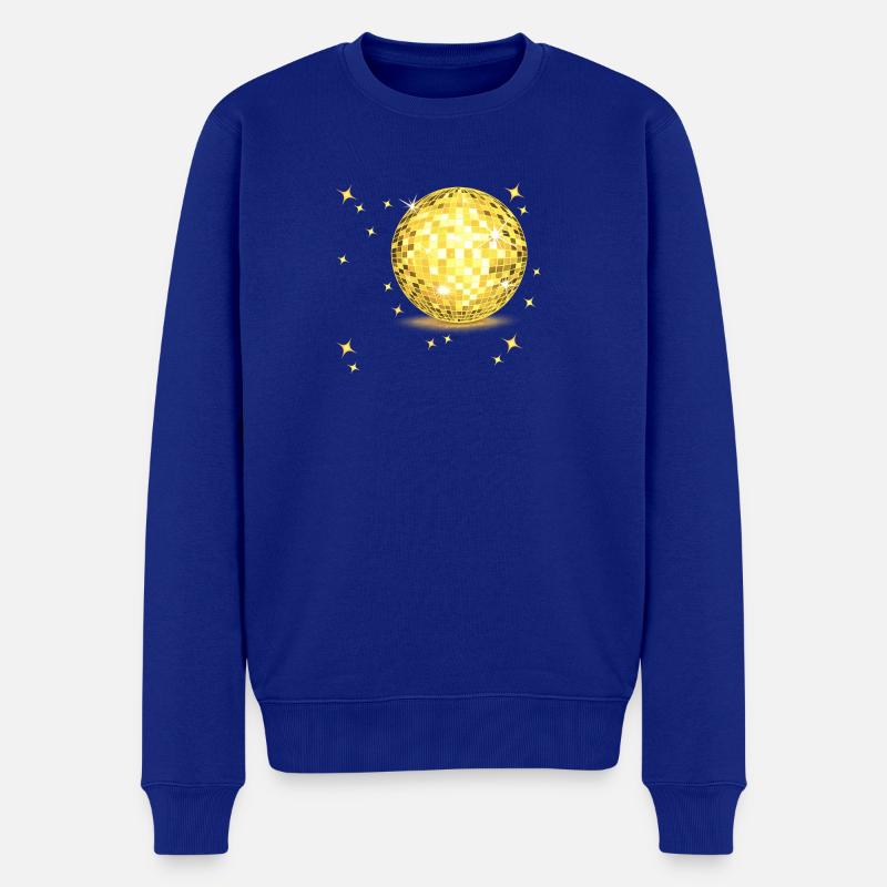 Goldenes Disco-Ball Glanz - Männer Premium Bio Pullover - Royalblau