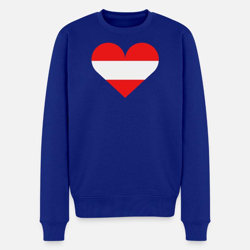 Österreichische Herzflagge - Männer Premium Bio Pullover - Royalblau