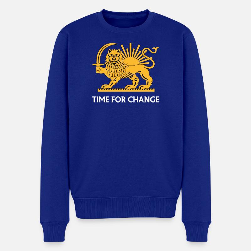 Löwe Sonnenverwandlung - Männer Premium Bio Pullover - Royalblau