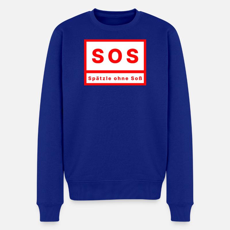 SOS Spätzle ohne Soß - Männer Premium Bio Pullover - Royalblau