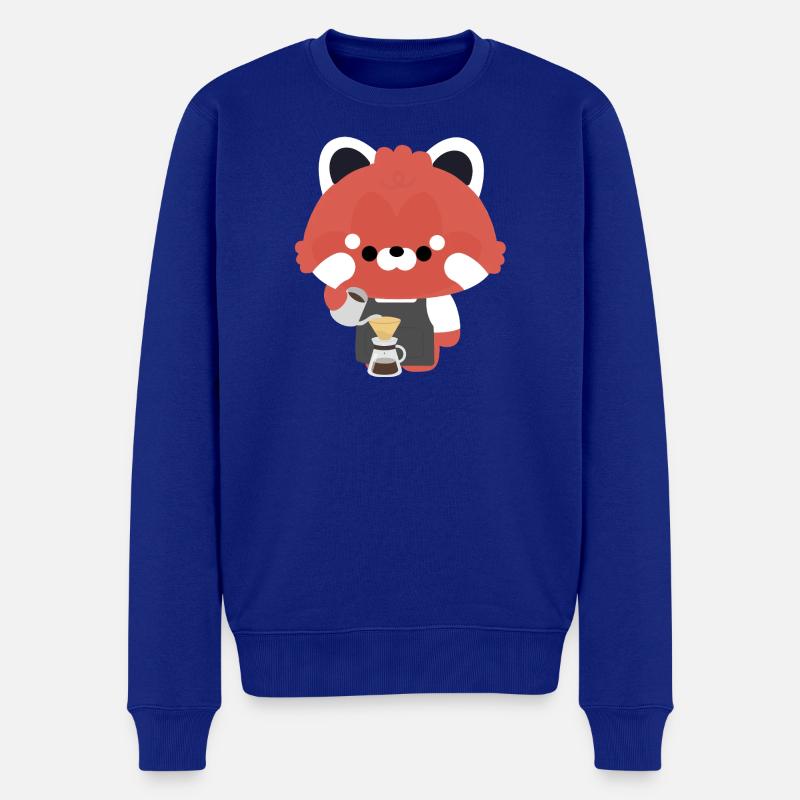 Kawaii Red Panda Barista - Männer Premium Bio Pullover - Royalblau